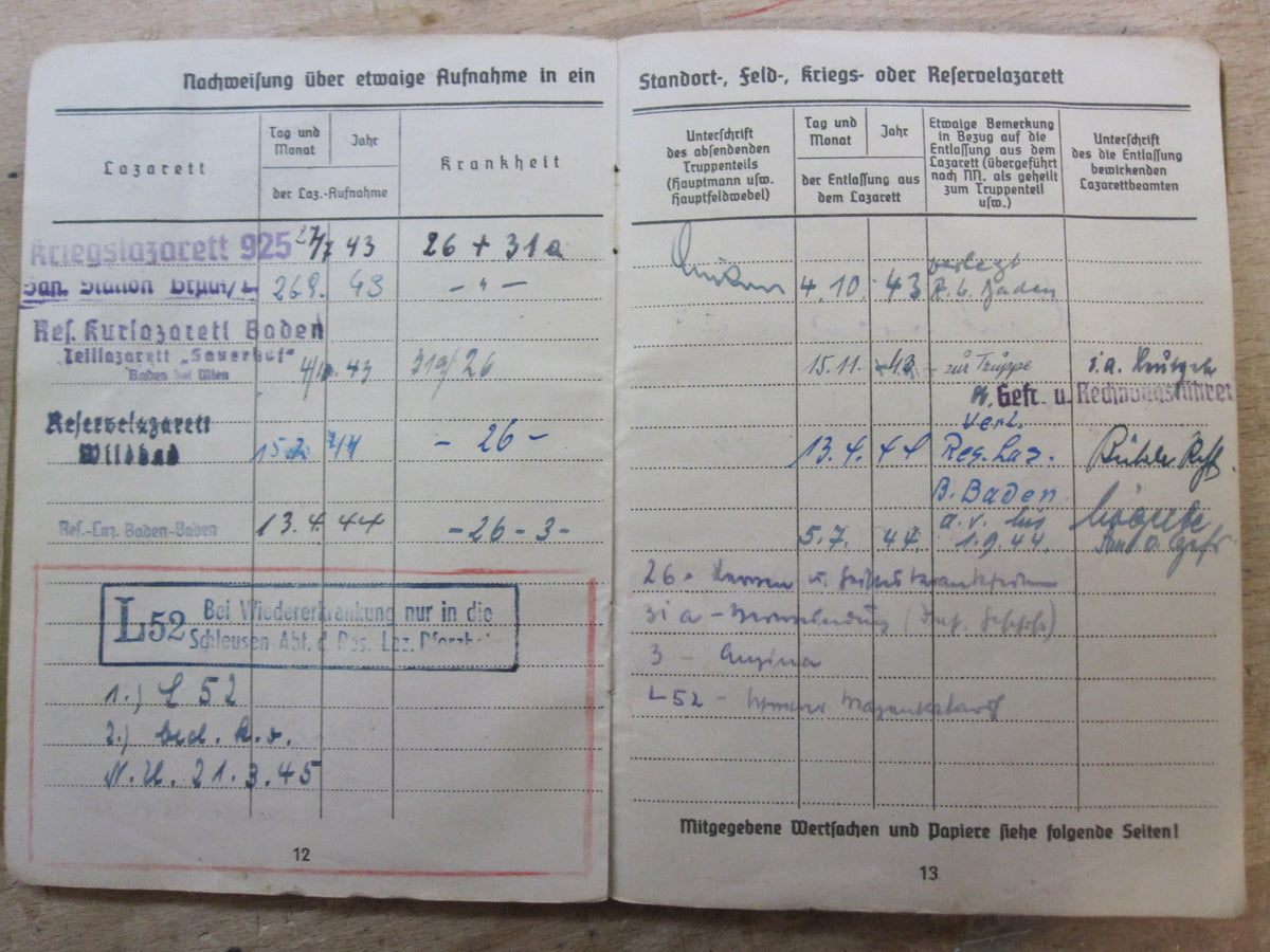 H.W.  -  -   Soldbuch Wehrmacht Heer Schwäbisch-Gmünd