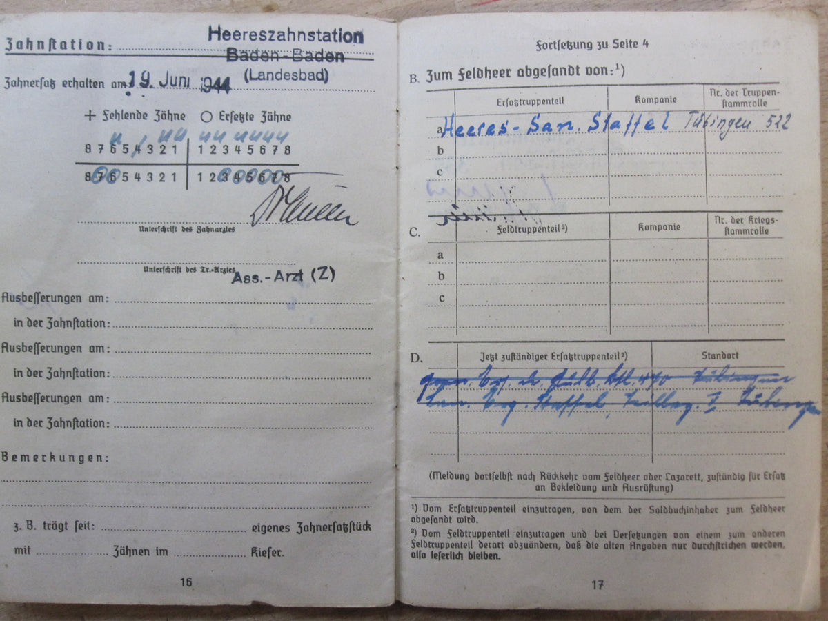 H.W.  -  -   Soldbuch Wehrmacht Heer Schwäbisch-Gmünd