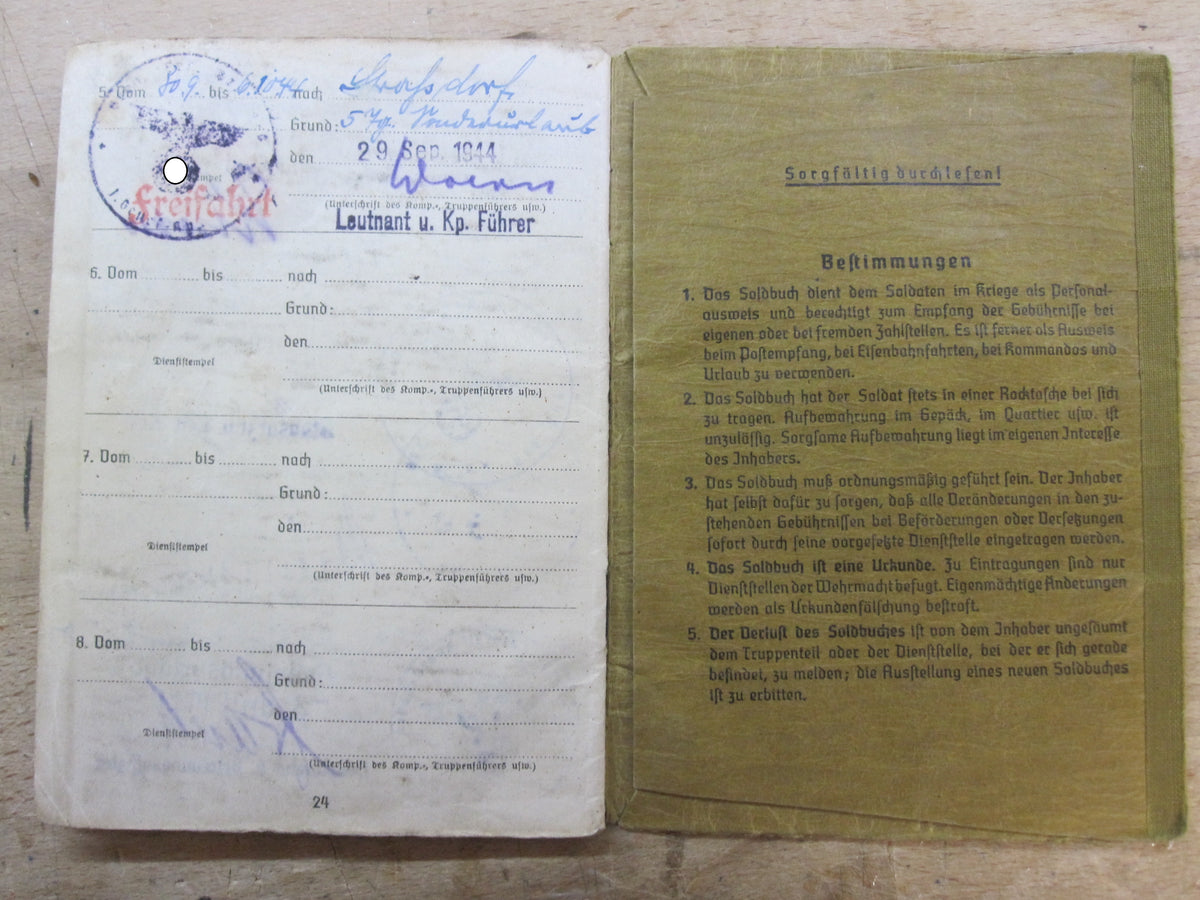 H.W.  -  -   Soldbuch Wehrmacht Heer Schwäbisch-Gmünd