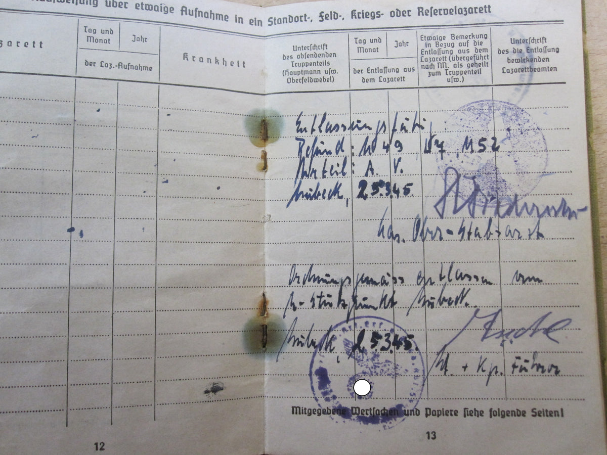 H.W.   Soldbuch Kriegsmarine Kapitänleutnant U-Bootwaffe