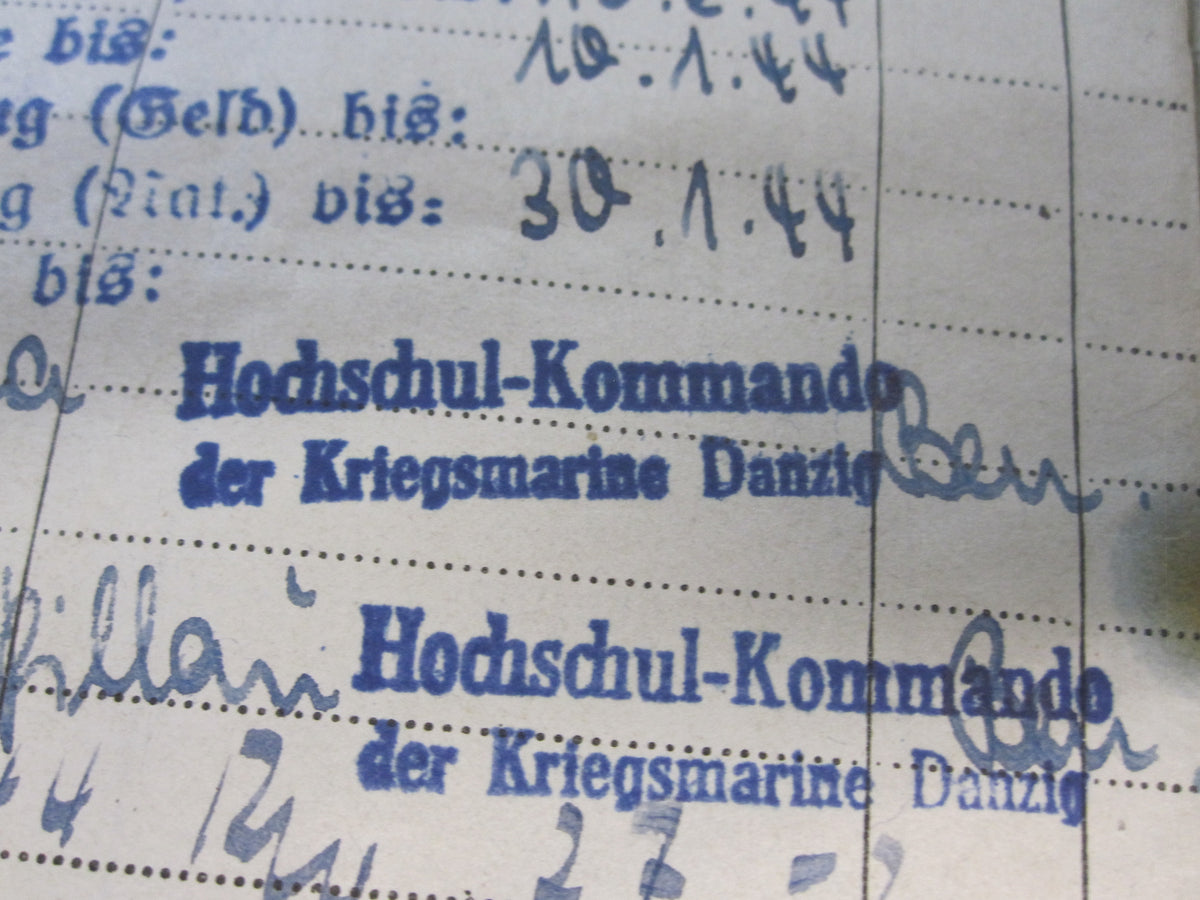 H.W.   Soldbuch Kriegsmarine Kapitänleutnant U-Bootwaffe