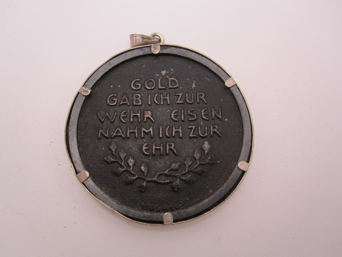 VARIANTE als Kettenanhänger Medaille in Eiserner Zeit Gold gab ich zur Wehr Eisen nahm ich zur Ehr