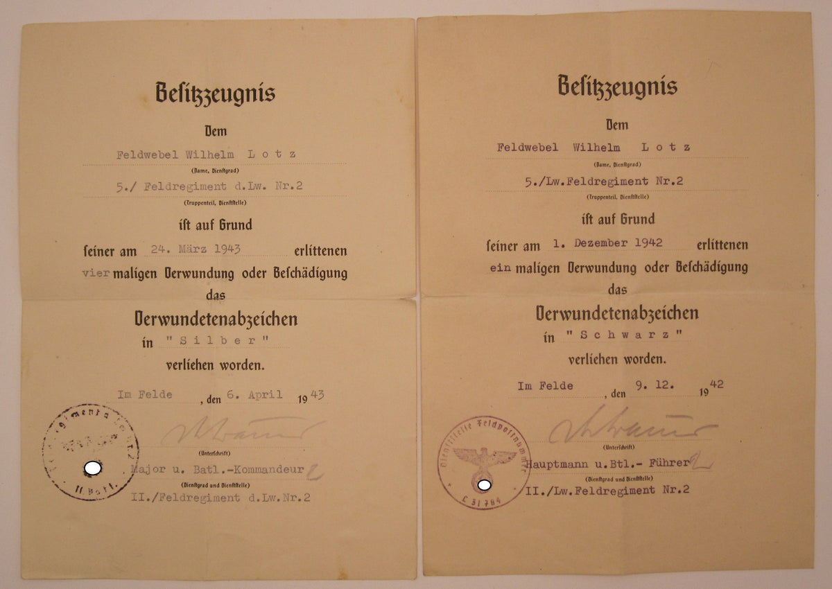 Verleihungsurkunden Luftwaffe Ärmelband Afrika Erdkampfabzeichen Gauleitung NSDAP -  MÜNCHEN etc etc