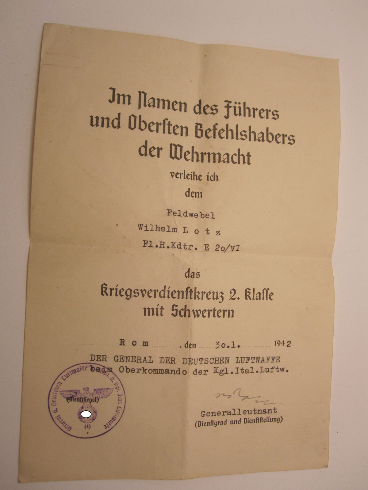 Verleihungsurkunden Luftwaffe Ärmelband Afrika Erdkampfabzeichen Gauleitung NSDAP -  MÜNCHEN etc etc