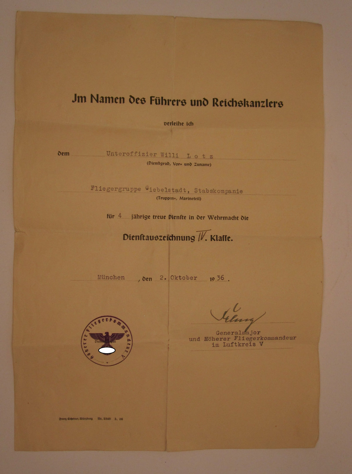 Verleihungsurkunden Luftwaffe Ärmelband Afrika Erdkampfabzeichen Gauleitung NSDAP -  MÜNCHEN etc etc