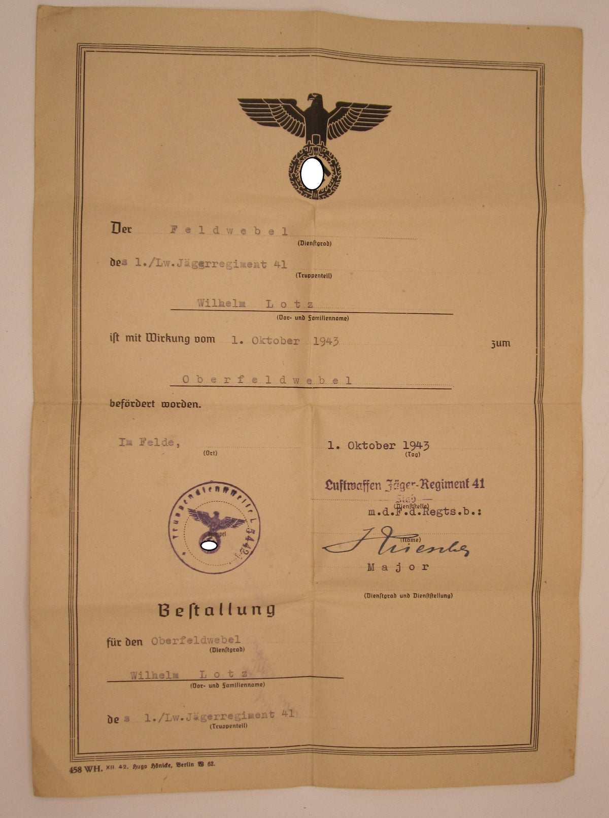 Verleihungsurkunden Luftwaffe Ärmelband Afrika Erdkampfabzeichen Gauleitung NSDAP -  MÜNCHEN etc etc