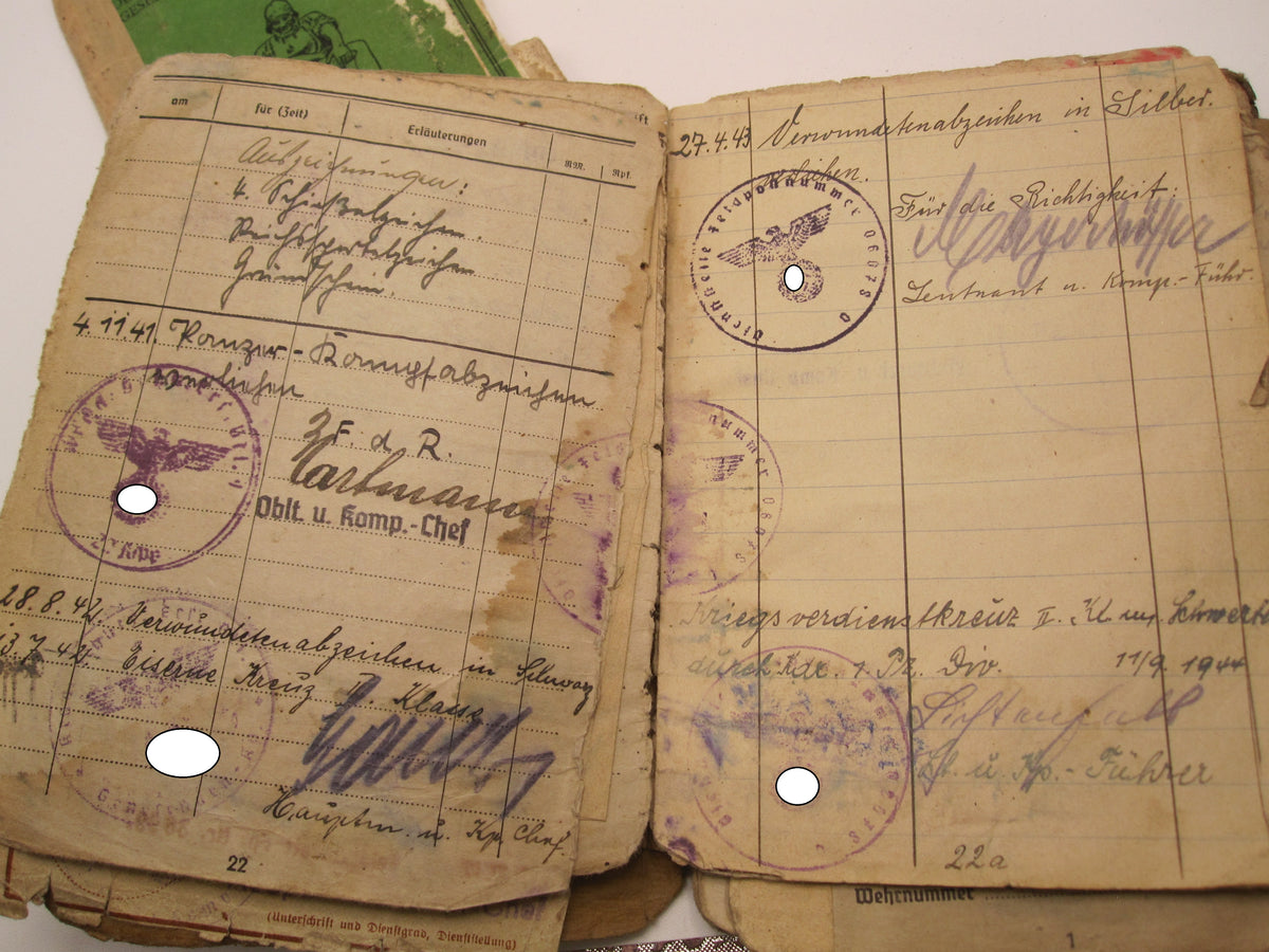 Soldbuch Panzerkampfabzeichen Bischofsburg / Meiningen