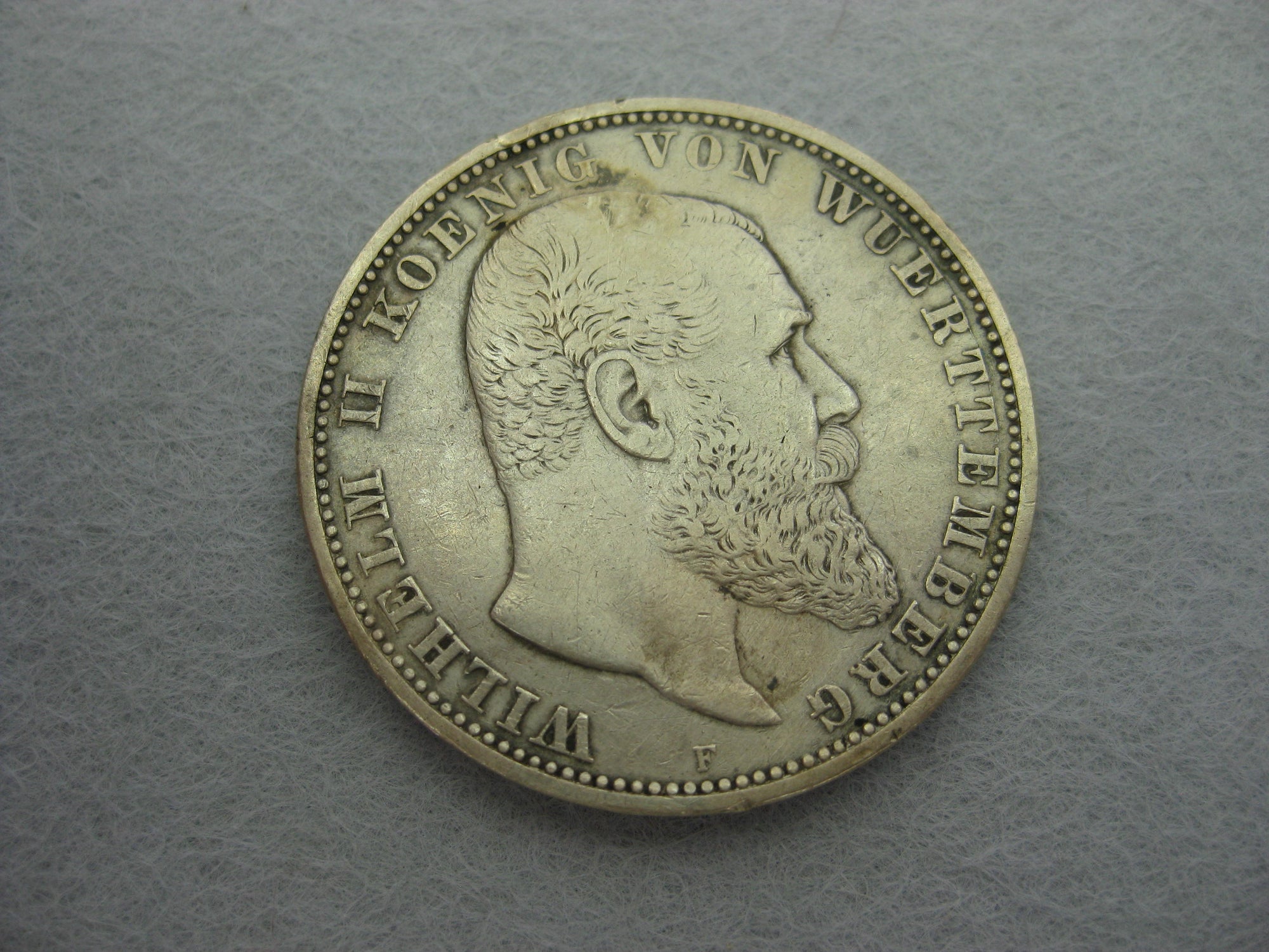 Medaille Münze Wilhelm II. König von Württemberg 1907  SILBER