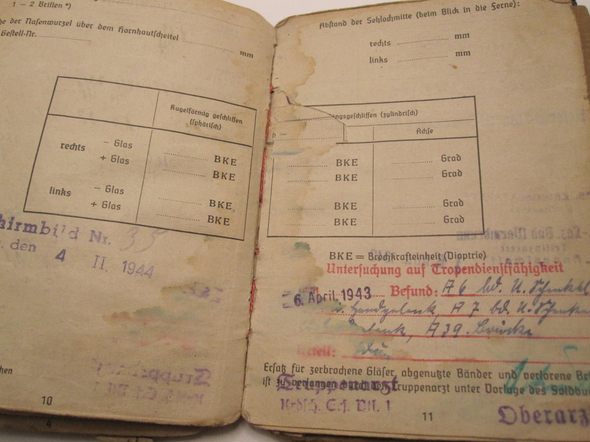 Soldbuch Panzerkampfabzeichen Bischofsburg / Meiningen