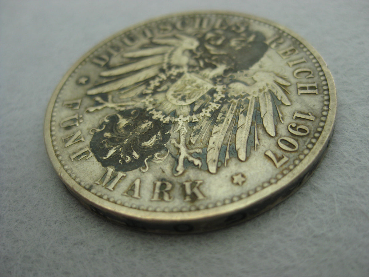 Medaille Münze Wilhelm II. König von Württemberg 1907  SILBER