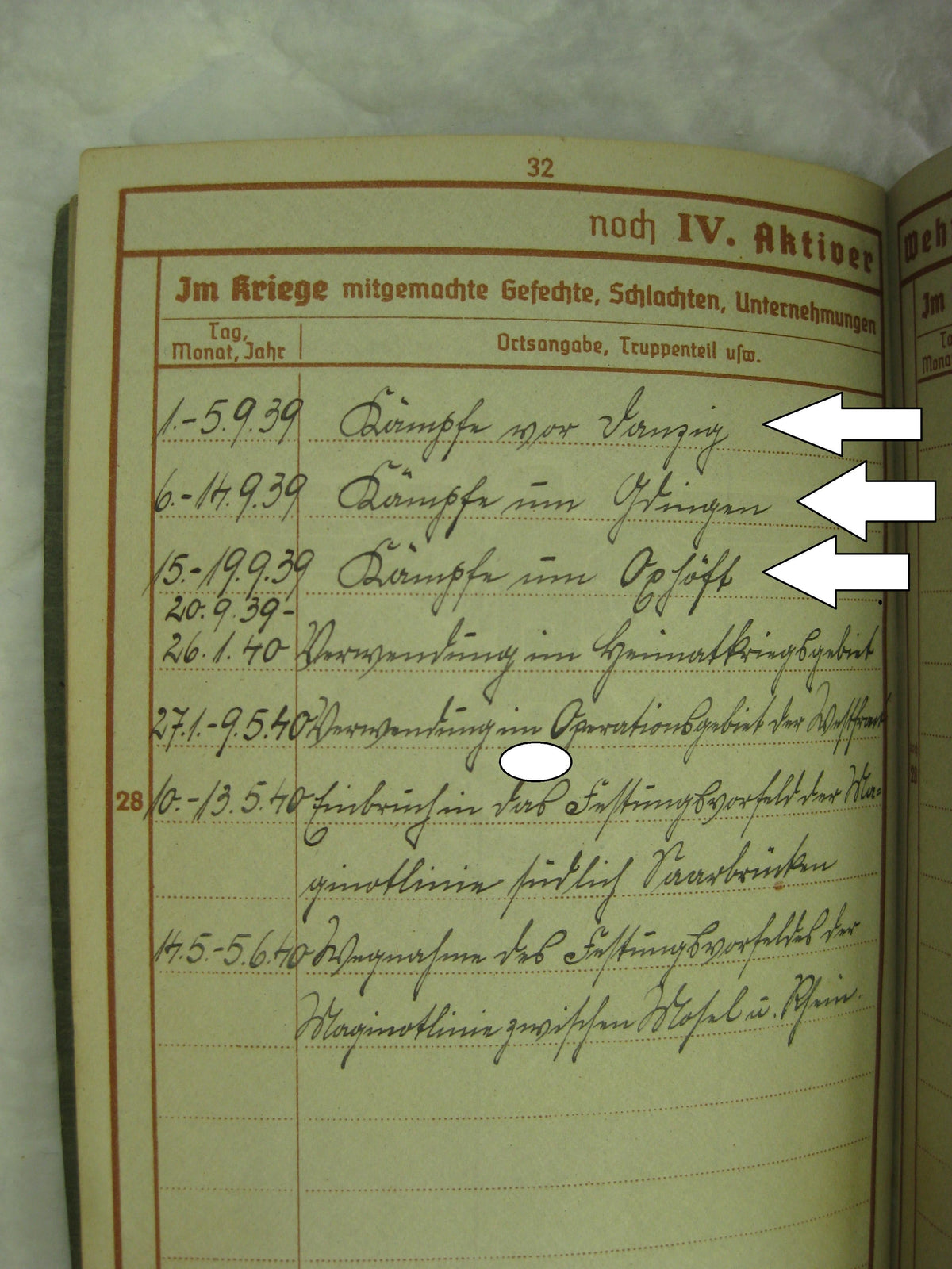 Wehrpaß / Soldbuch Wehrmacht FREIE STADT DANZIG 1.September 1939 Teilnehmer der 1. Angrifswelle!!! WESTERPLATTE SS-Heimwehr