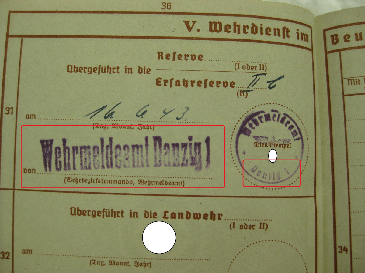 Wehrpaß / Soldbuch Wehrmacht FREIE STADT DANZIG 1.September 1939 Teilnehmer der 1. Angrifswelle!!! WESTERPLATTE SS-Heimwehr