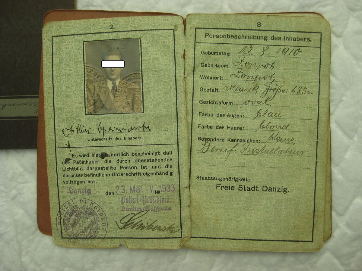 Wehrpaß / Soldbuch Wehrmacht FREIE STADT DANZIG 1.September 1939 Teilnehmer der 1. Angrifswelle!!! WESTERPLATTE SS-Heimwehr