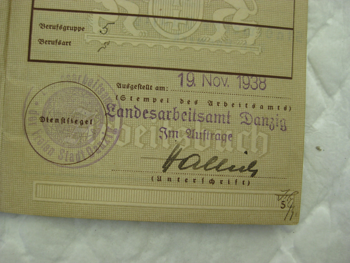 Wehrpaß / Soldbuch Wehrmacht FREIE STADT DANZIG 1.September 1939 Teilnehmer der 1. Angrifswelle!!! WESTERPLATTE SS-Heimwehr