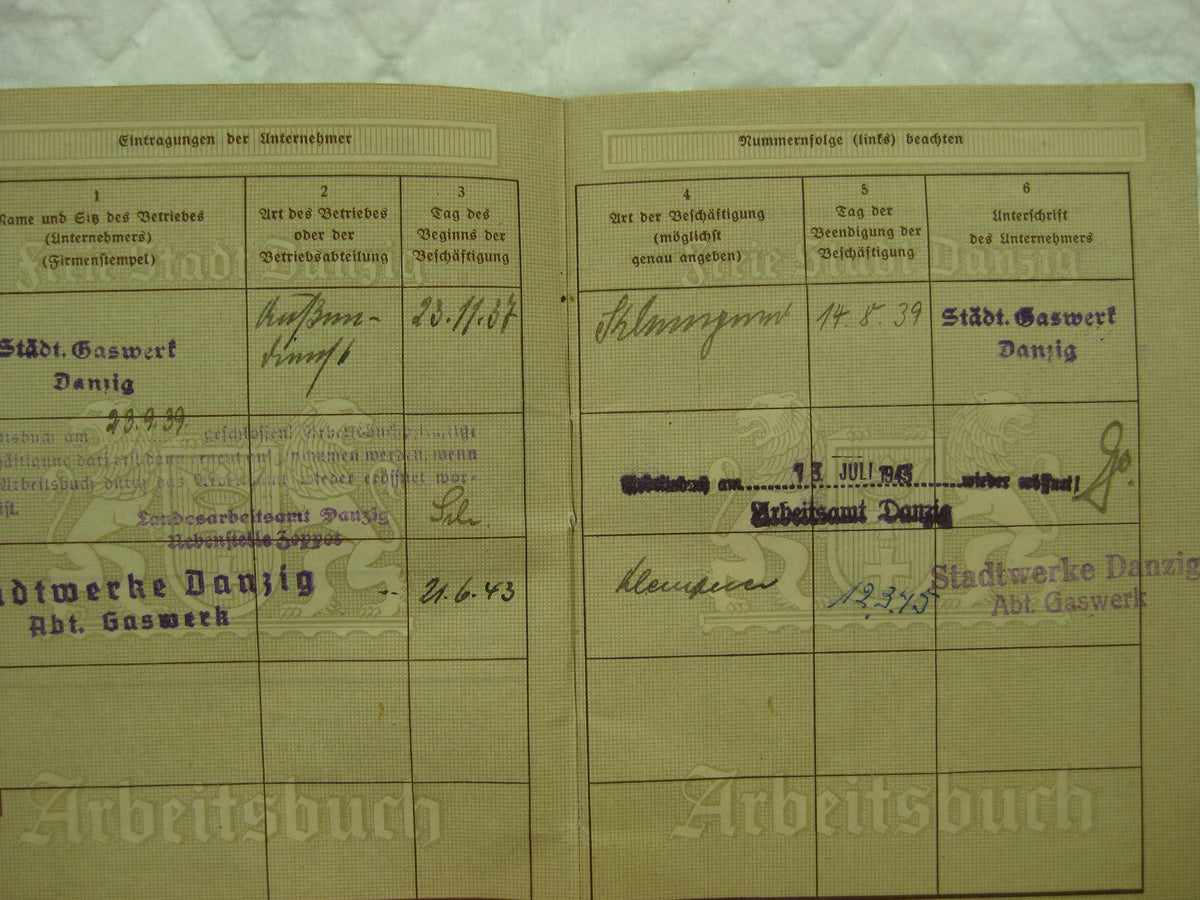 Wehrpaß / Soldbuch Wehrmacht FREIE STADT DANZIG 1.September 1939 Teilnehmer der 1. Angrifswelle!!! WESTERPLATTE SS-Heimwehr