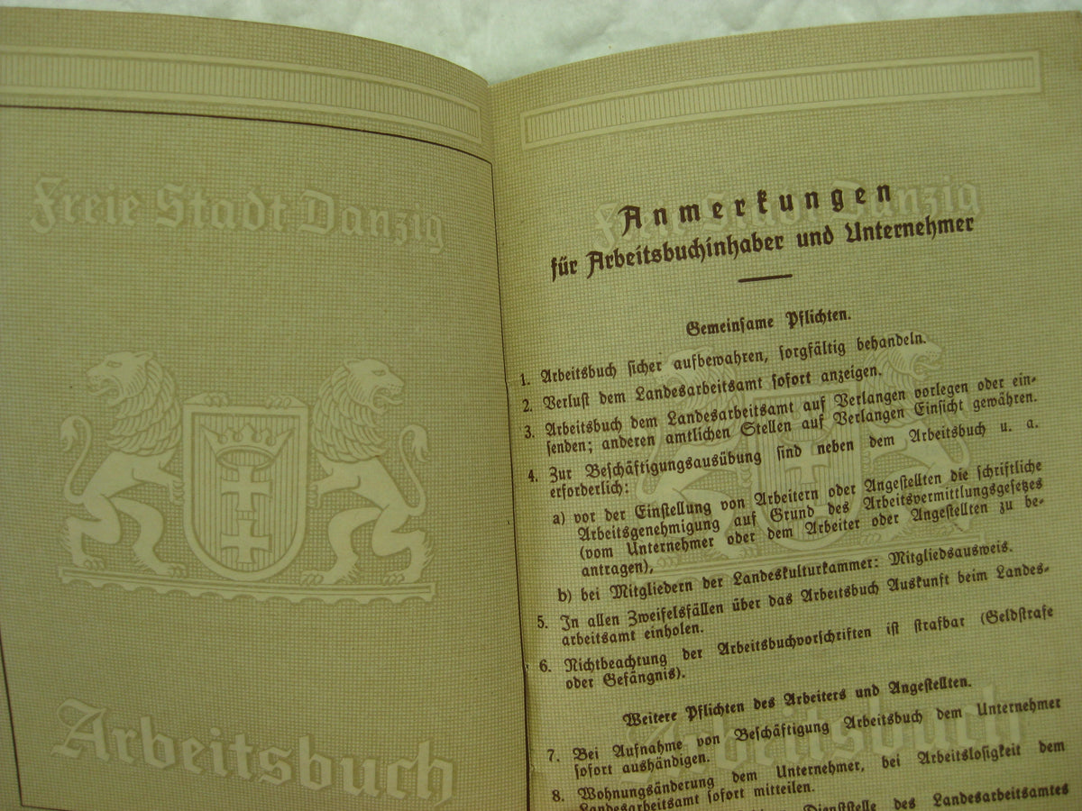 Wehrpaß / Soldbuch Wehrmacht FREIE STADT DANZIG 1.September 1939 Teilnehmer der 1. Angrifswelle!!! WESTERPLATTE SS-Heimwehr
