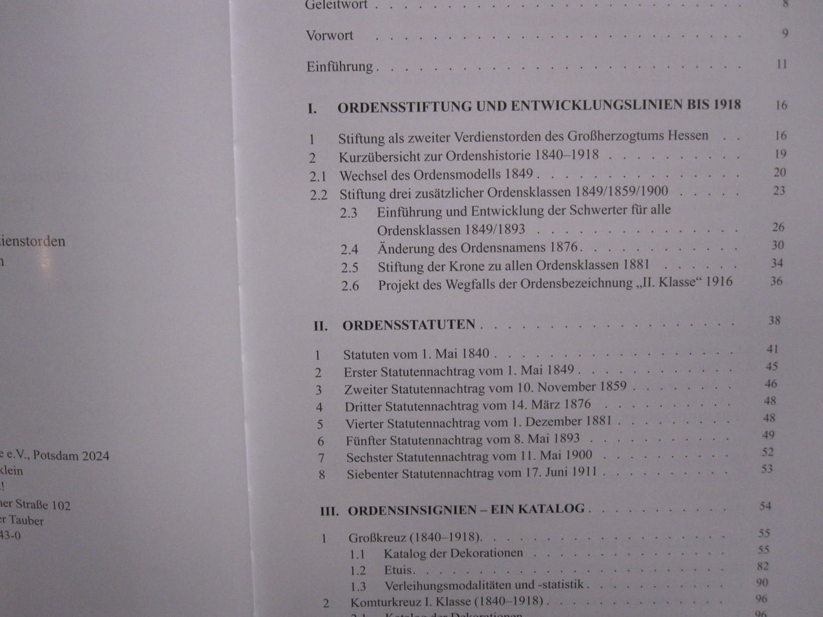 Ordenskatalog Buch der großerzoglich hessische Verdienstorden