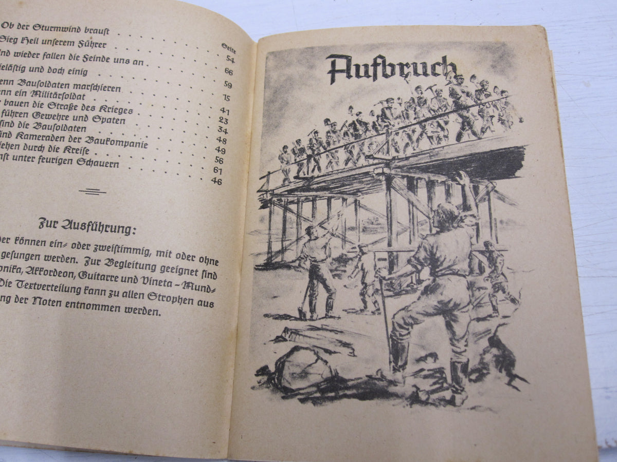 Originalausgabe Heft / Buch Liederbuch der Bautruppen in der Wehrmacht