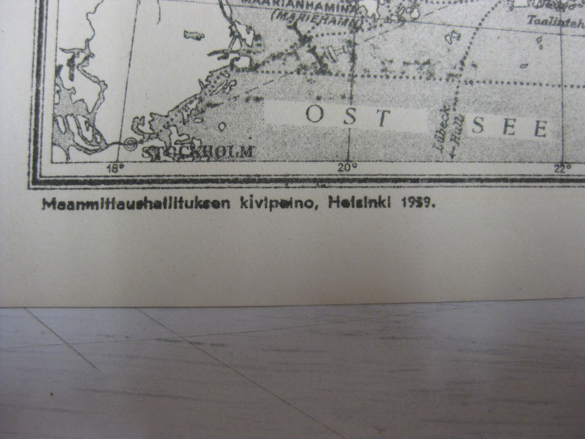 Kriegskarte Landkarte Suomi Finnland 1939