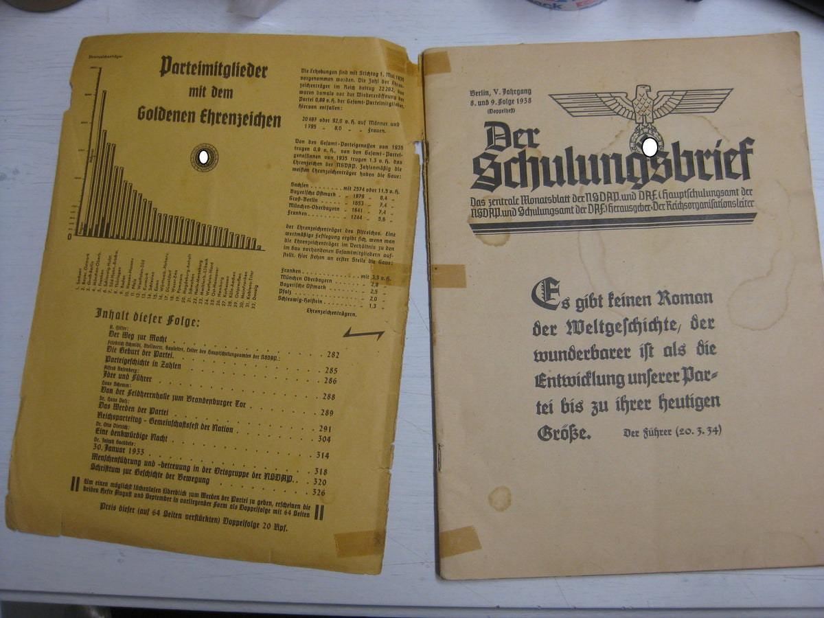Buch Heft Der Schulungsbrief 1938