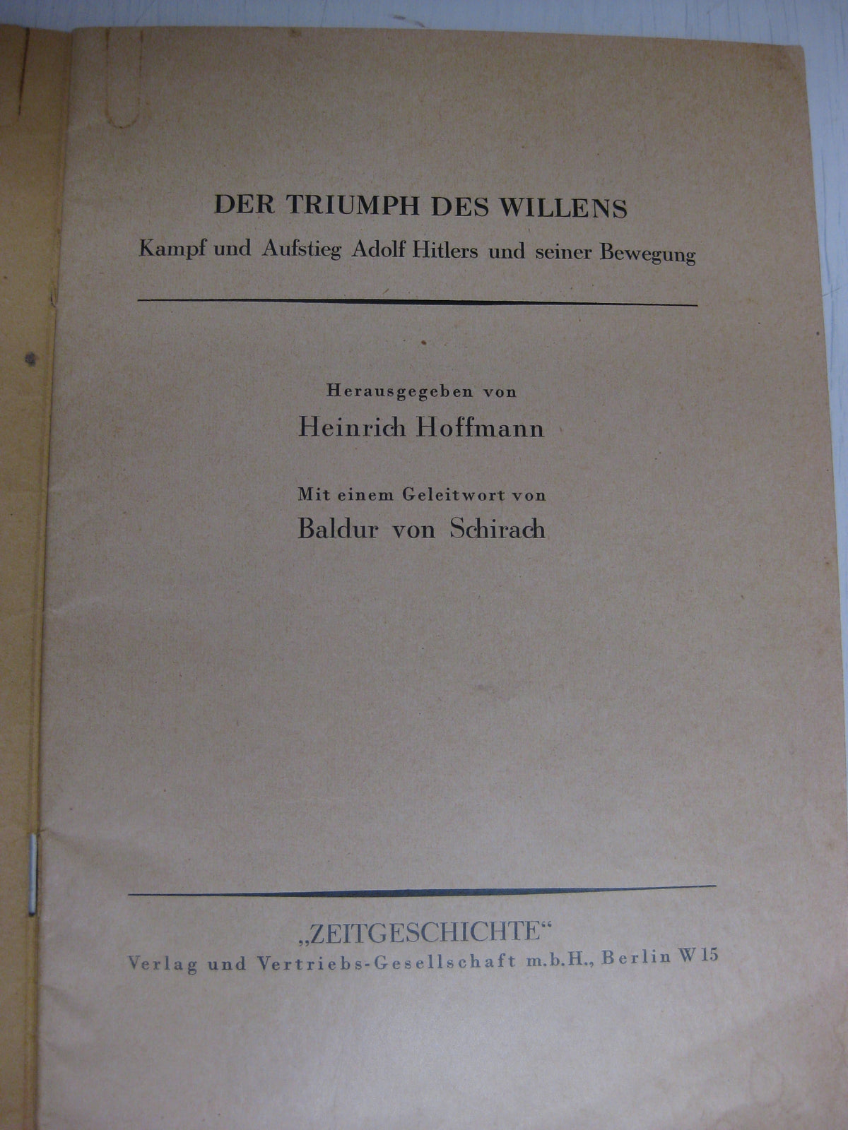 Buch Heft Der Triumph des Willens / Heinrich Hoffmann