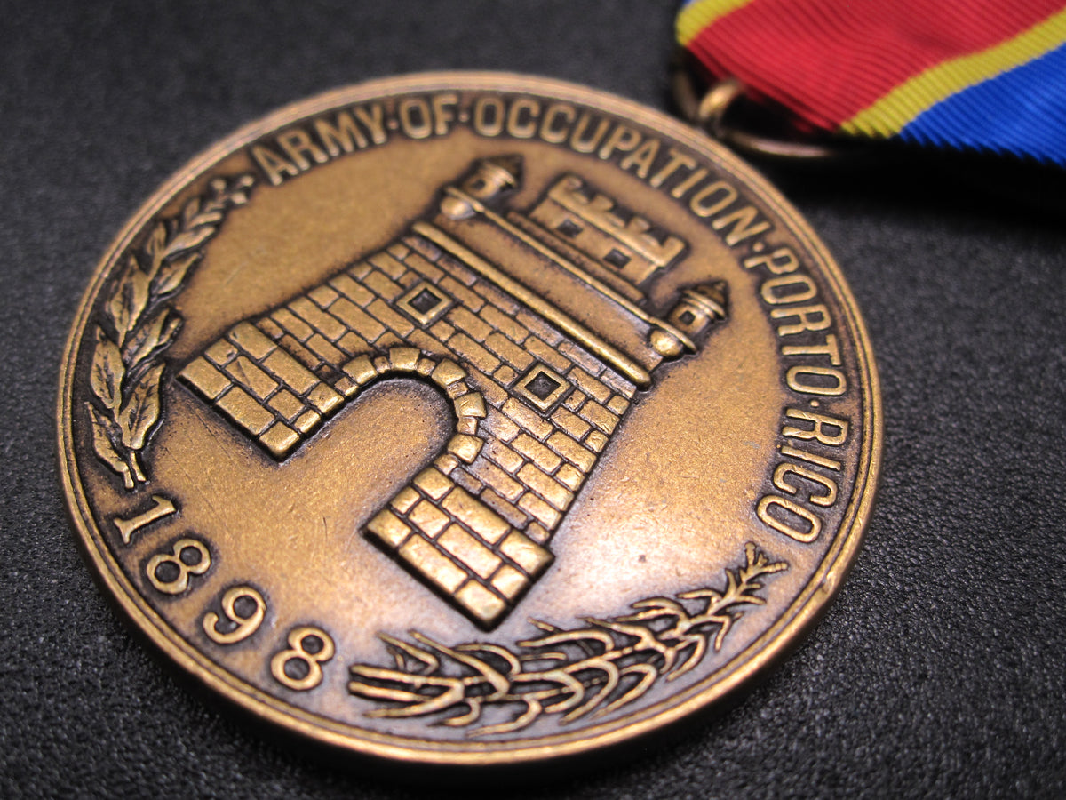 H.W.  - -    Puerto Rico Occupation Medal 1898 -ARMY-