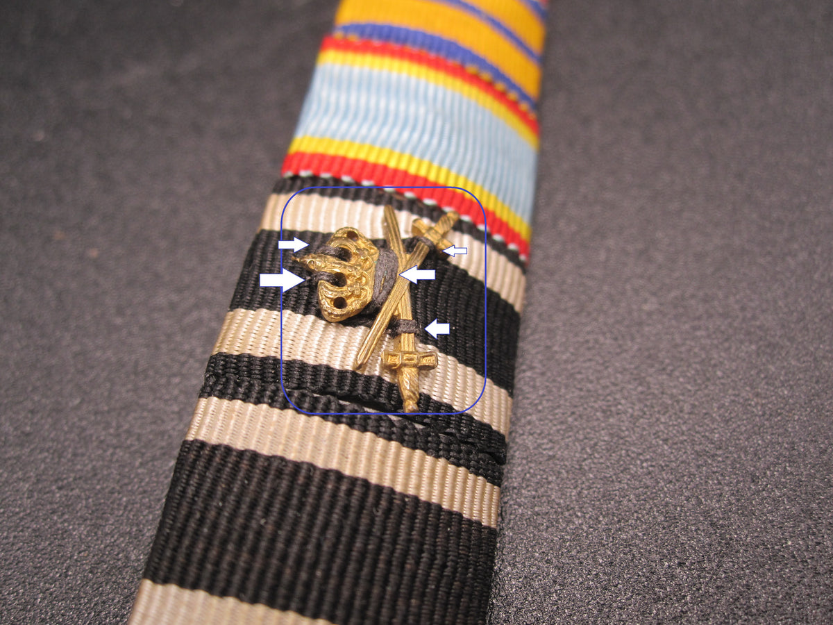 5er Feldspange / Ordensspange  Ritterkreuz Hausorden von Hohenzollern etc