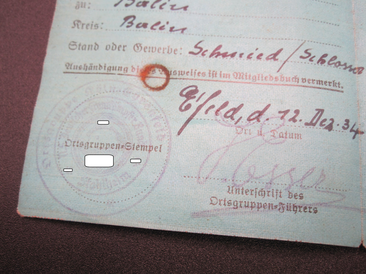 Mitgliedsbuch &amp; Personalausweis Stahlhelmbund 1931 - 1934 KÖLN