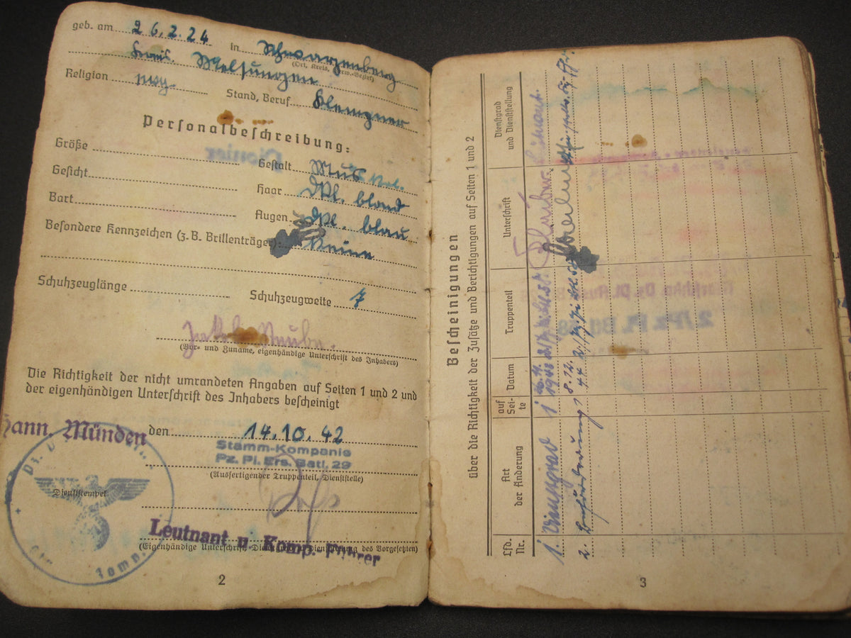 Soldbuch Pioniertruppe