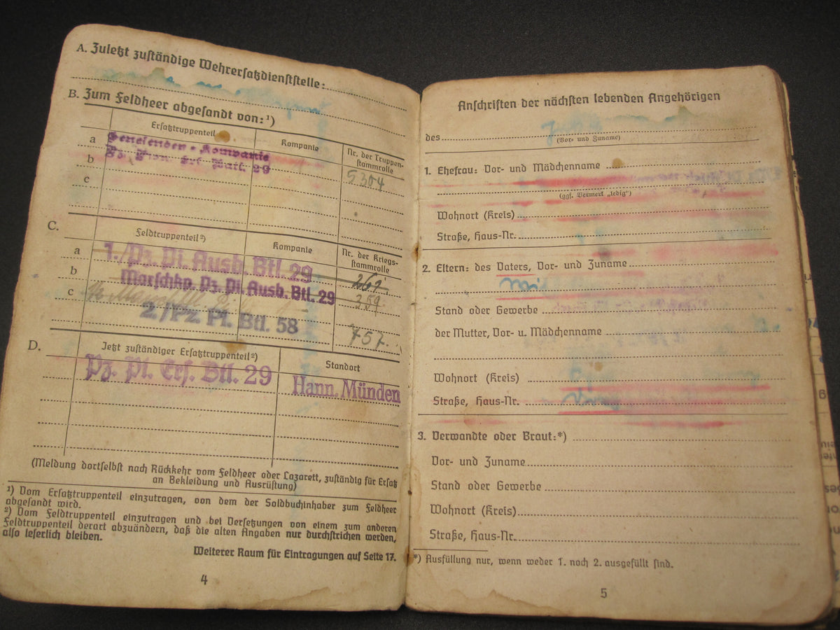 Soldbuch Pioniertruppe