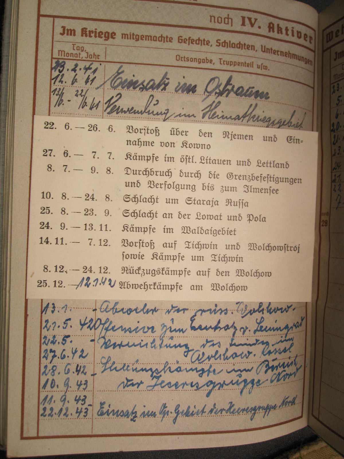 H.W.  -  -   Wehrpaß &amp; Soldbuch  KURLANDBAND