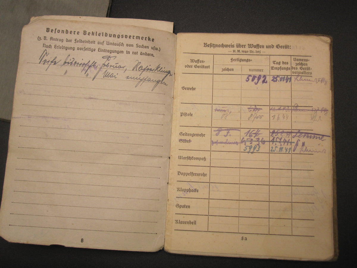 H.W.  -  -   Wehrpaß &amp; Soldbuch  KURLANDBAND