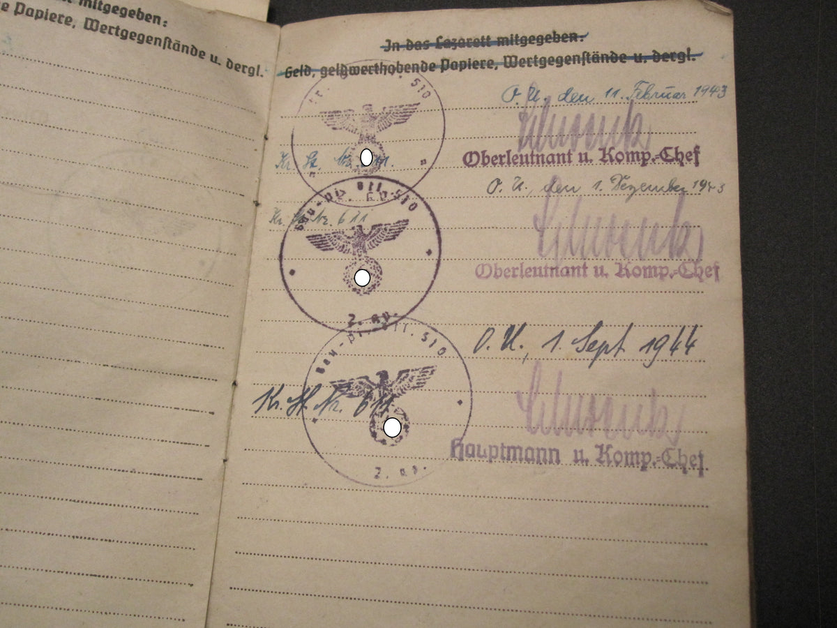 H.W.  -  -   Wehrpaß &amp; Soldbuch  KURLANDBAND