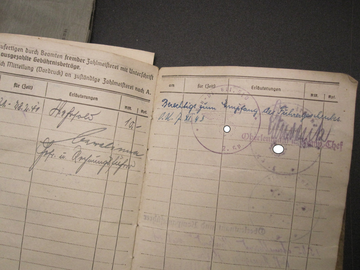 H.W.  -  -   Wehrpaß &amp; Soldbuch  KURLANDBAND