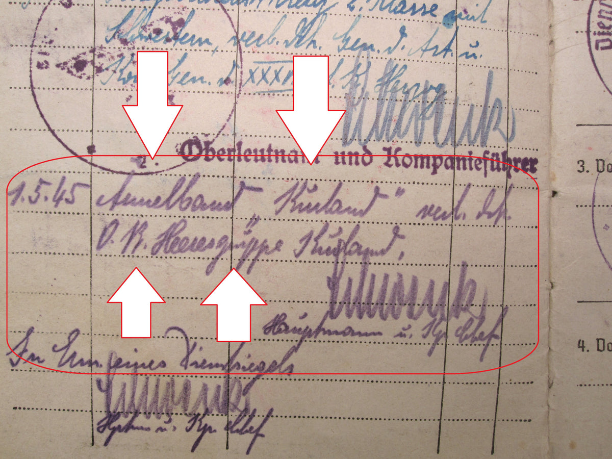 H.W.  -  -   Wehrpaß &amp; Soldbuch  KURLANDBAND