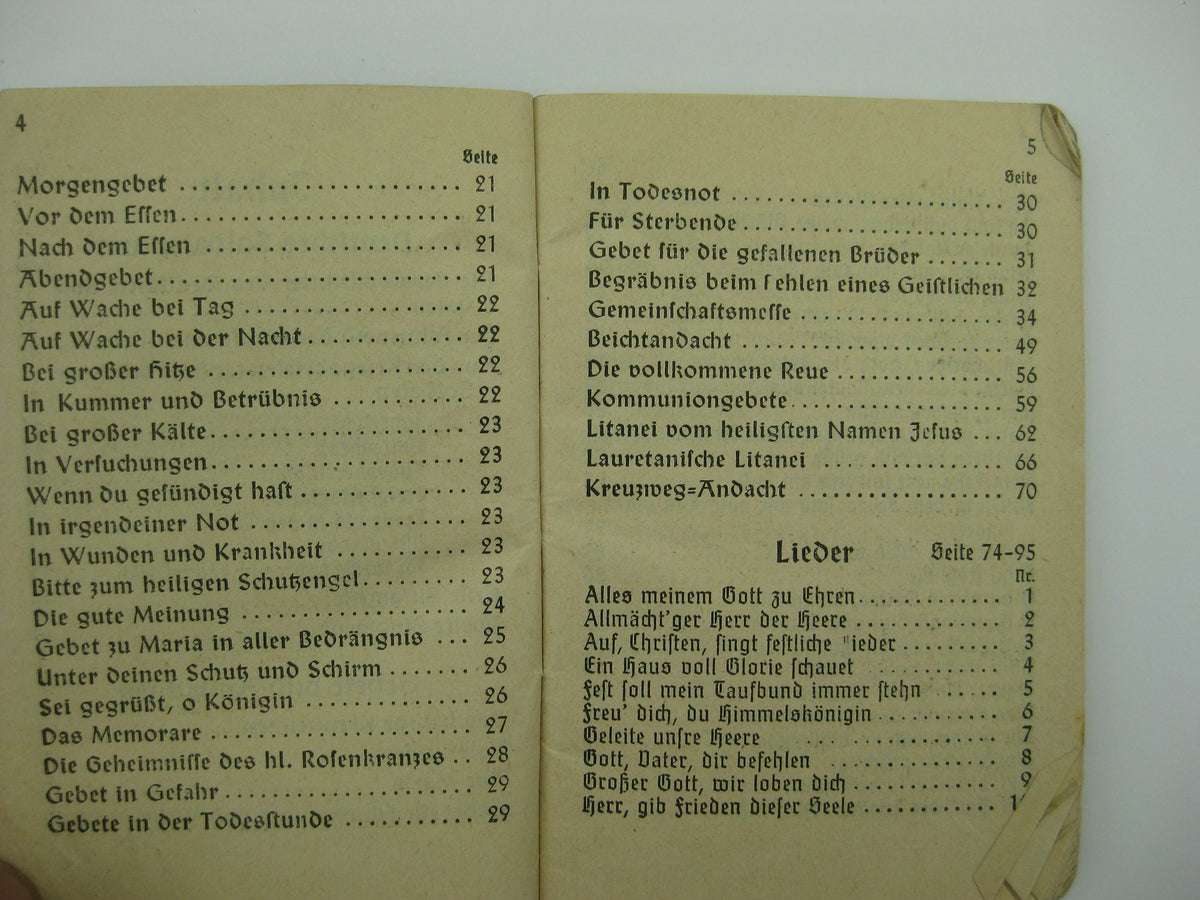 Katholisches Feldgesangbuch Deutschland 2.Weltkrieg 3.Reich