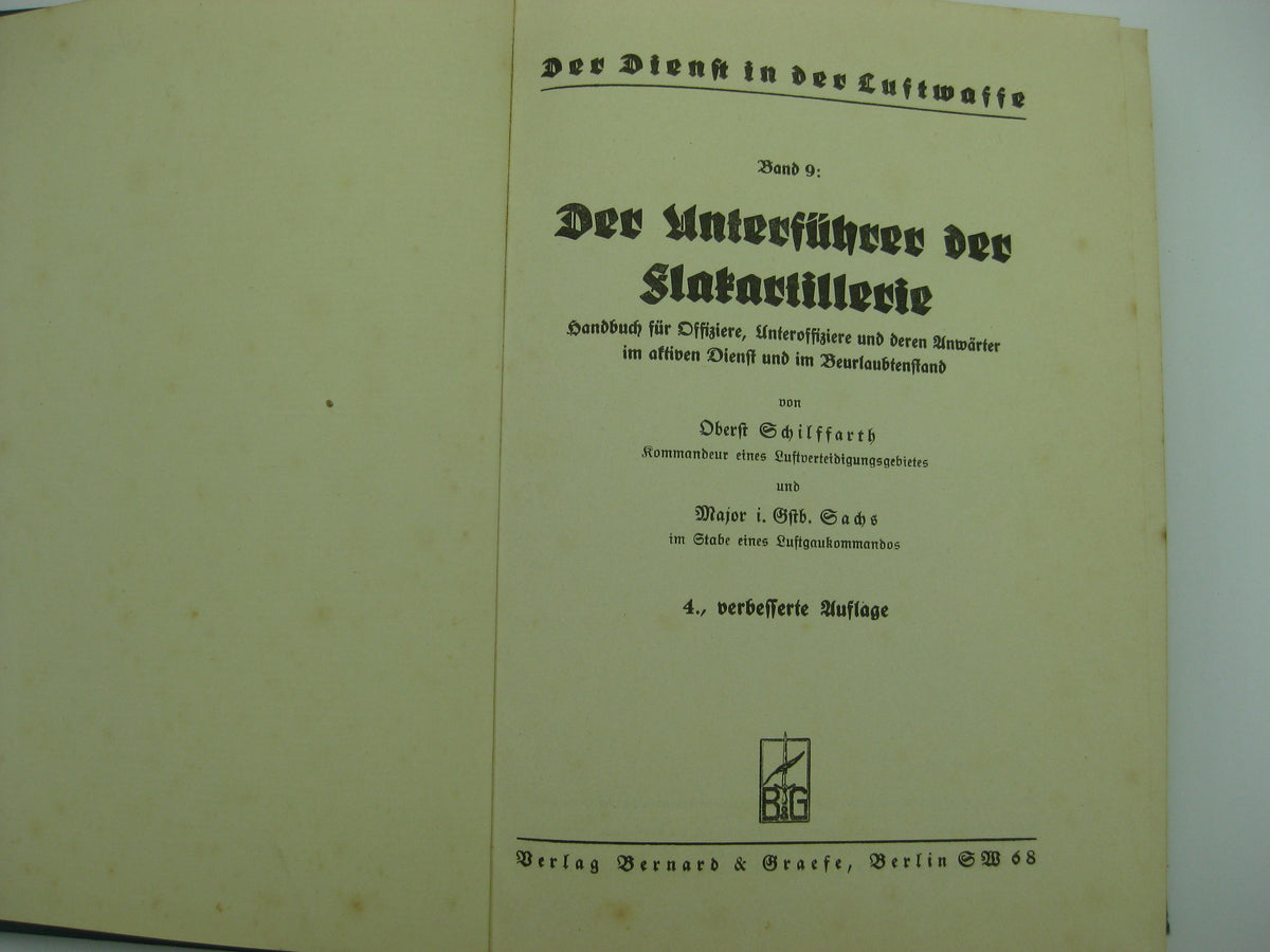 Originalausgabe Buch Der Unterführer der Flakartillerie