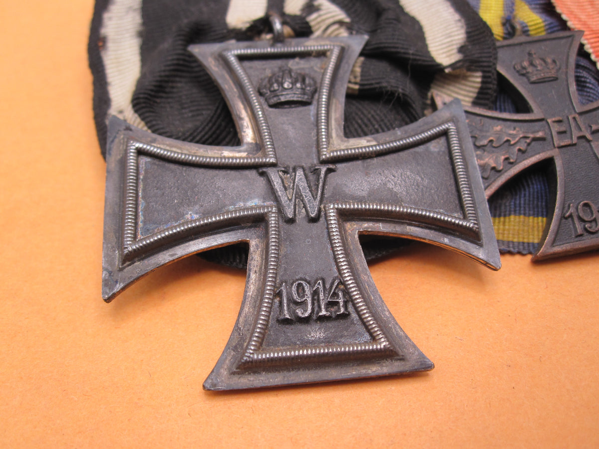 3er  Ordensspange Eisernes Kreuz 2.Klasse 1914 , Ernst August Kreuz Braunschweig &amp; hamburger Hanseatenkreuz
