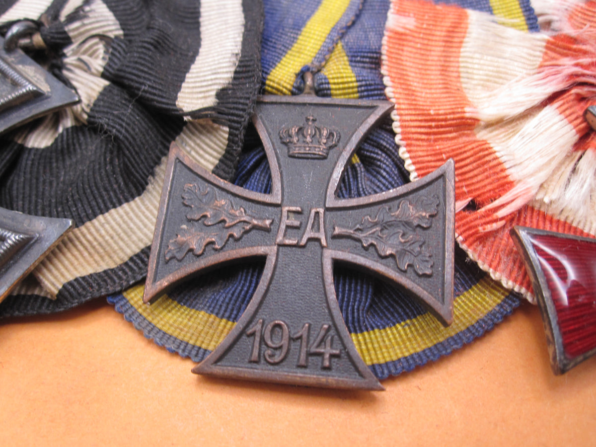 3er  Ordensspange Eisernes Kreuz 2.Klasse 1914 , Ernst August Kreuz Braunschweig &amp; hamburger Hanseatenkreuz