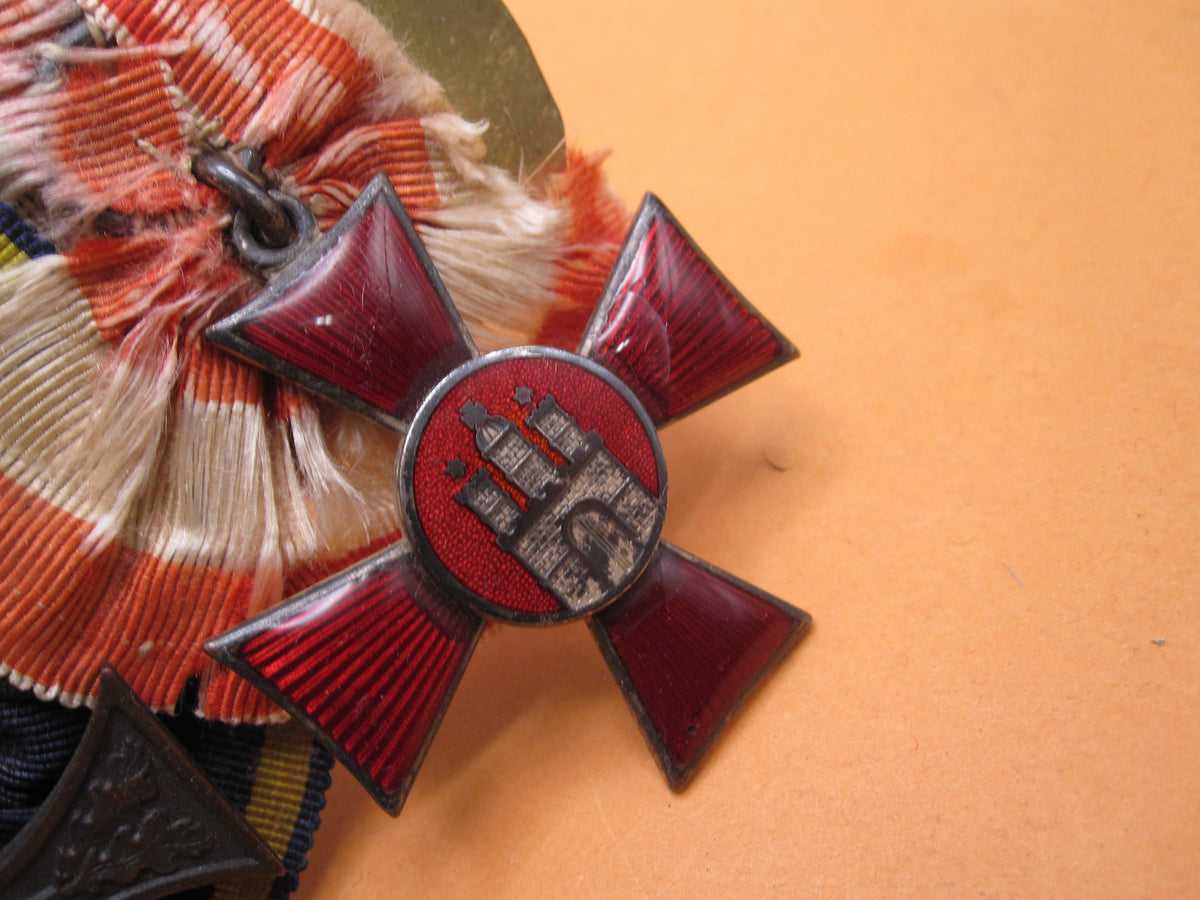 3er  Ordensspange Eisernes Kreuz 2.Klasse 1914 , Ernst August Kreuz Braunschweig &amp; hamburger Hanseatenkreuz