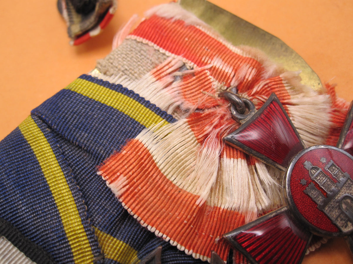 3er  Ordensspange Eisernes Kreuz 2.Klasse 1914 , Ernst August Kreuz Braunschweig &amp; hamburger Hanseatenkreuz