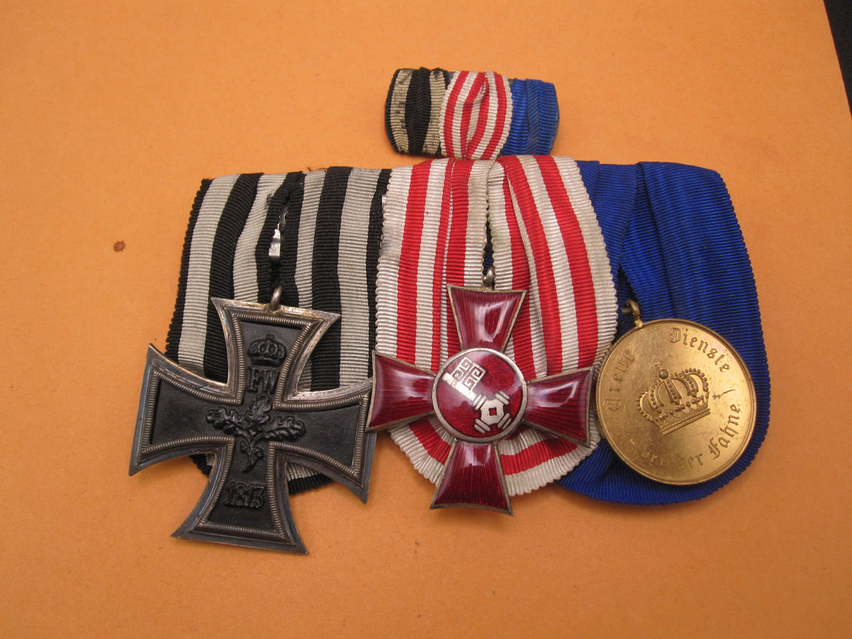 3er  Ordensspange Eisernes Kreuz 2.Klasse 1914 &amp; Bremer Hanseatenkreuz