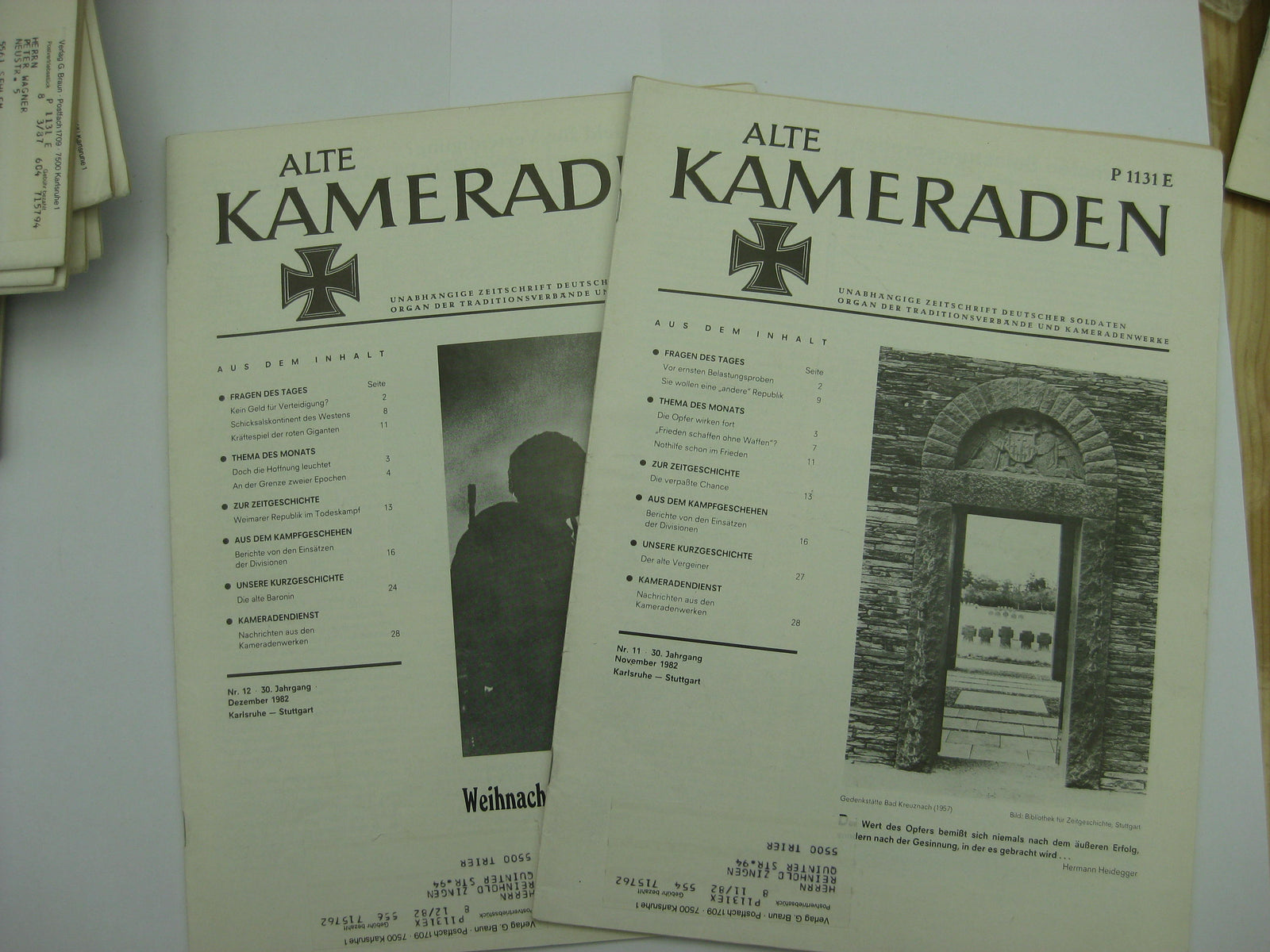 Heft Sonderheft Zeitschrift ALTE KAMERADEN von 1982