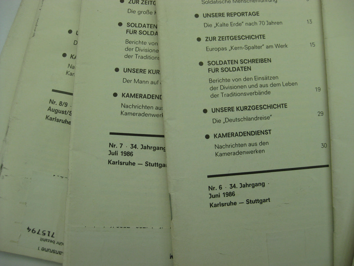 10x Heft Sonderheft Zeitschrift ALTE KAMERADEN von 1986