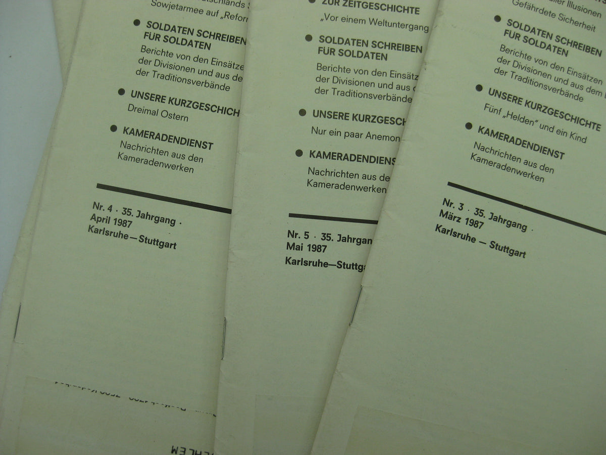 7x Heft Sonderheft Zeitschrift ALTE KAMERADEN von 1987