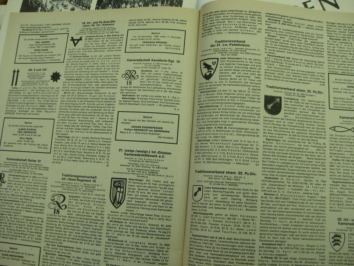 7x Heft Sonderheft Zeitschrift ALTE KAMERADEN von 1987