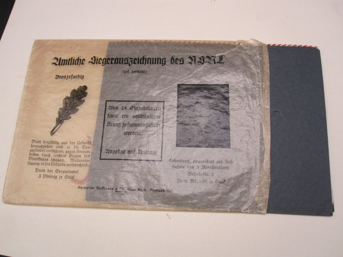 NSRL Urkundenheft Zella-Mehlis SEHR SELTEN !!! Verleihungstüte