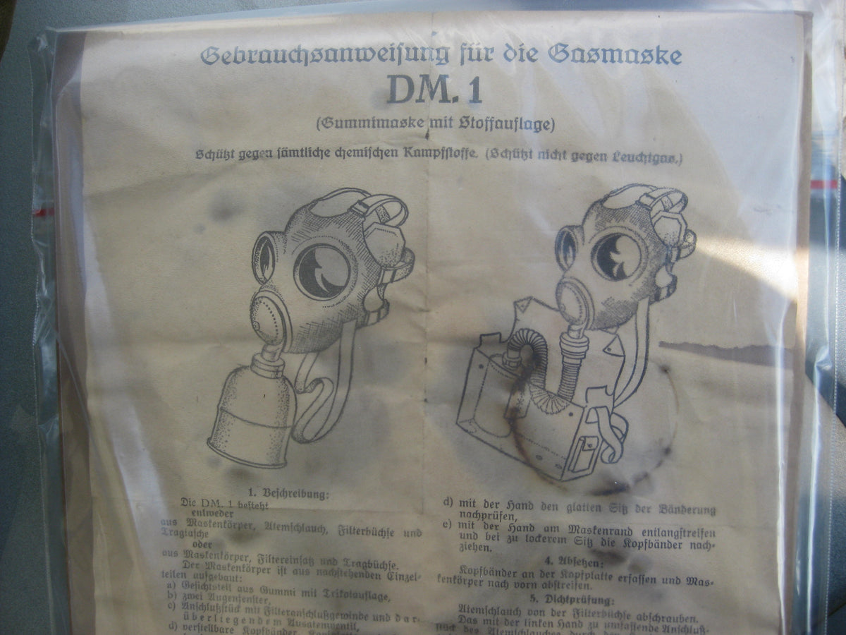 Extrem seltene Gasmaske DM.1 von der Wehrmacht 2.Weltkrieg mit Zubehör