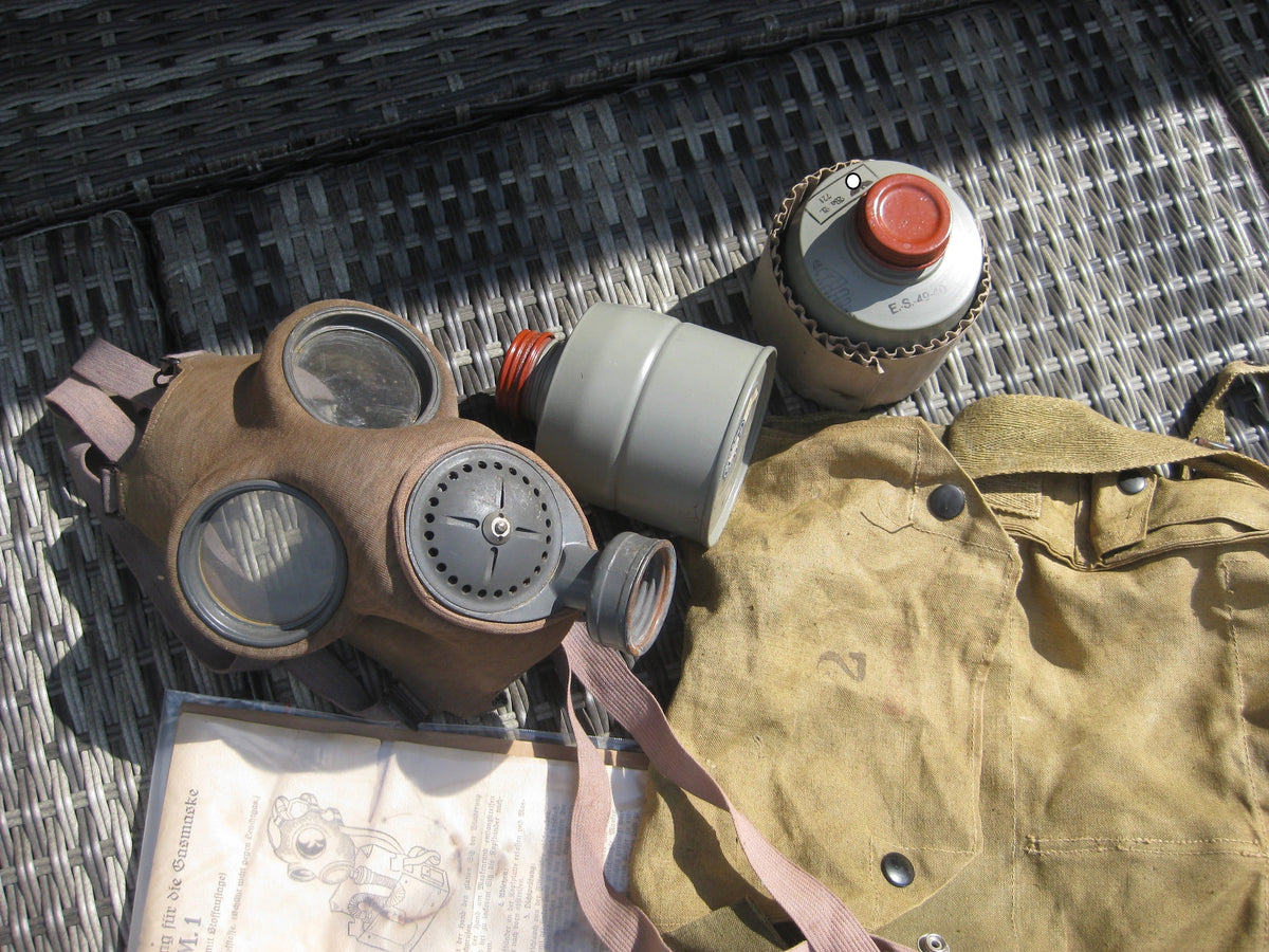 Extrem seltene Gasmaske DM.1 von der Wehrmacht 2.Weltkrieg mit Zubehör