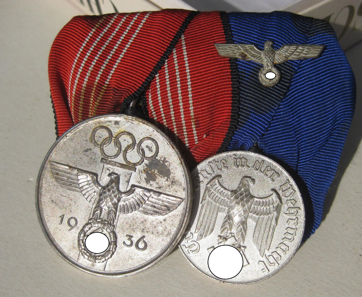 2er Ordensspange Dienstauszeichnung Olympia Erinnerungsmedaille 1936